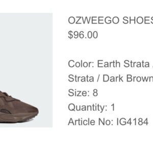 Adidas Ozweego Sneakers - Earth Strata Brown Sz 8